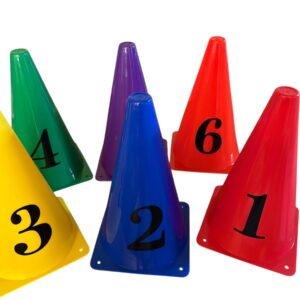 Numbered Colored Cones-9"